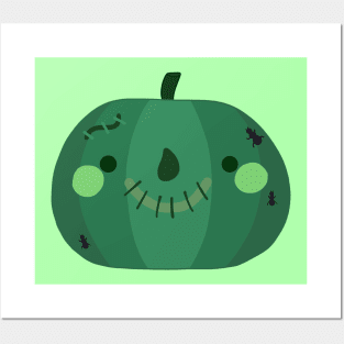 Kawaii Zombie Pumpkin Posters and Art